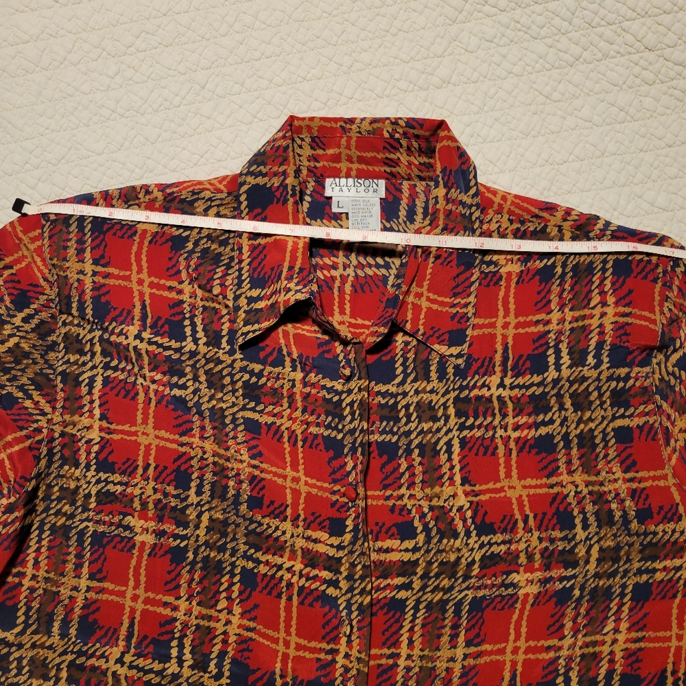 Vintage 100% Silk Blouse Size Large - Picture 12 of 12